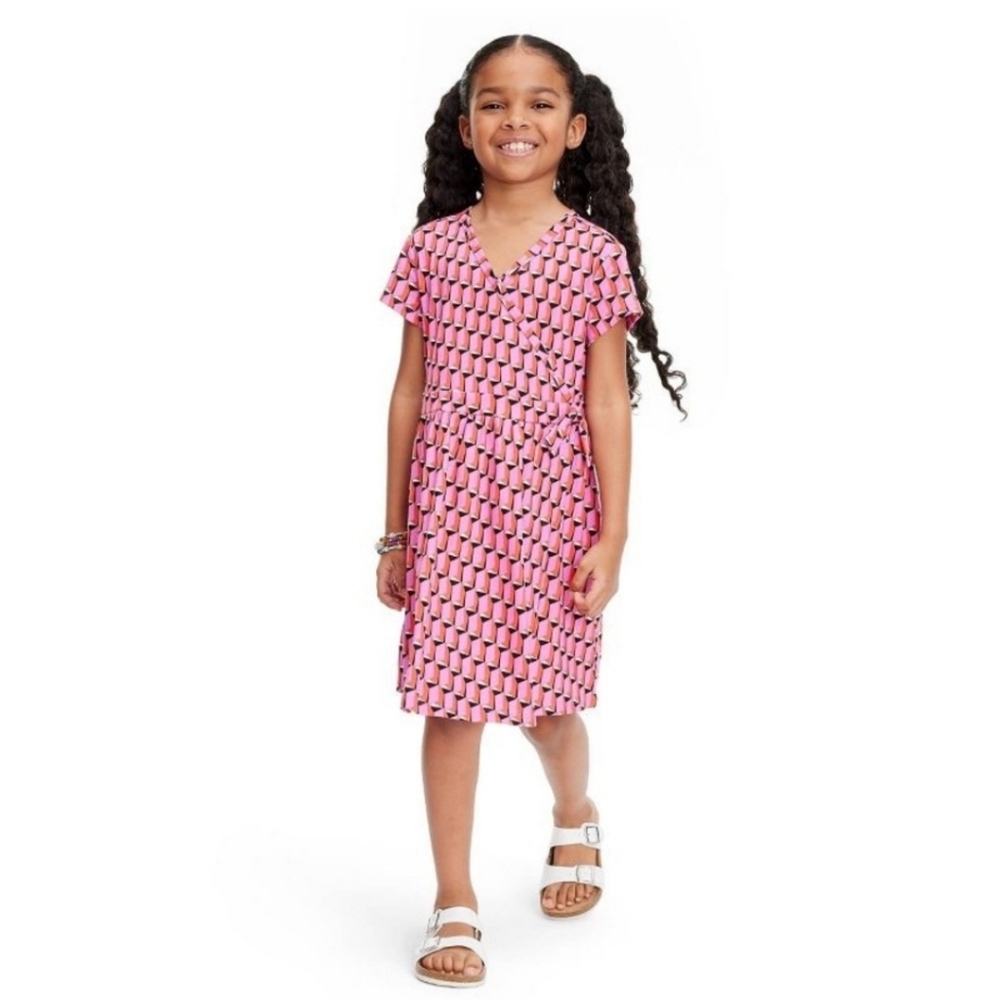 DVF Target x Diane Von Furstenberg Girls Pink Modern Wrap Dress
